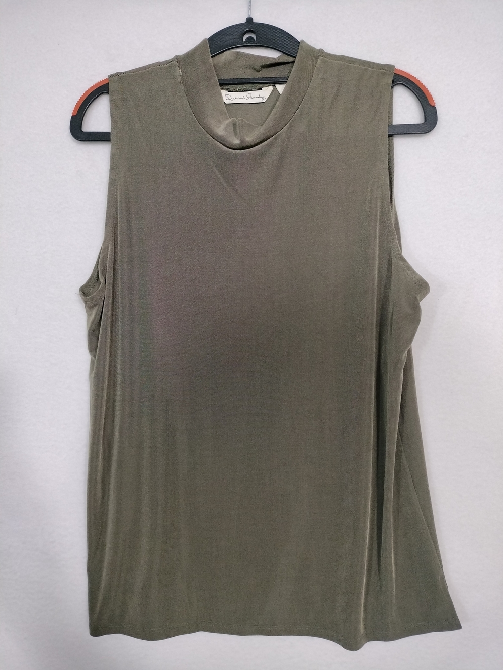 French Laundry Sleeveless Mock Neck Top - Olive